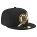 Бейсболка Boston Bruins New Era Black Faded Lines 59FIFTY