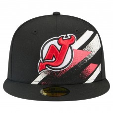 Бейсболка New Jersey Devils New Era Black Faded Lines 59FIFTY