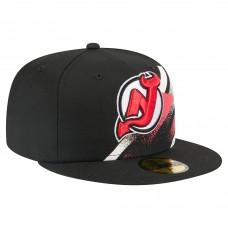 Бейсболка New Jersey Devils New Era Black Faded Lines 59FIFTY