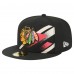 Бейсболка Chicago Blackhawks New Era Black Faded Lines 59FIFTY