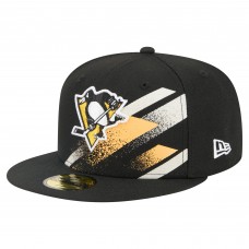 Бейсболка Pittsburgh Penguins New Era Black Faded Lines 59FIFTY