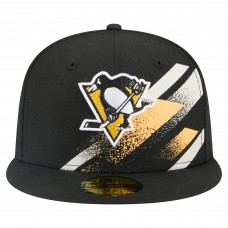 Бейсболка Pittsburgh Penguins New Era Black Faded Lines 59FIFTY