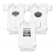 Малышам Los Angeles Kings Chad & Jake White Logo Bodysuit 3-Piece Set