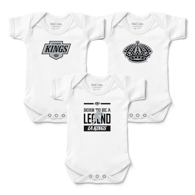Малышам Los Angeles Kings Chad & Jake White Logo Bodysuit 3-Piece Set