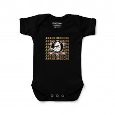 Малышам Anaheim Ducks Chad & Jake Black Retro Design Bodysuit