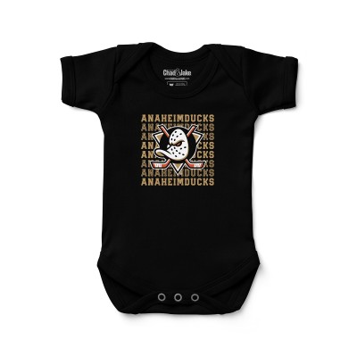 Малышам Anaheim Ducks Chad & Jake Black Retro Design Bodysuit