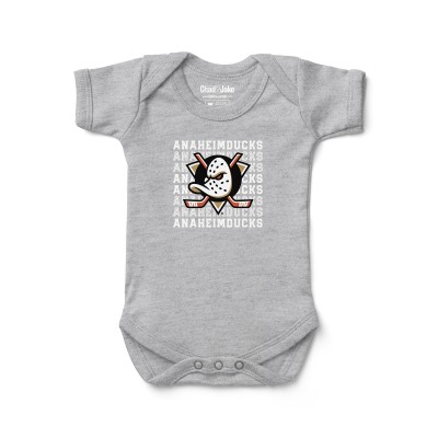Малышам Anaheim Ducks Chad & Jake Heather Gray Retro Design Bodysuit