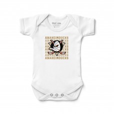 Малышам Anaheim Ducks Chad & Jake White Retro Design Bodysuit