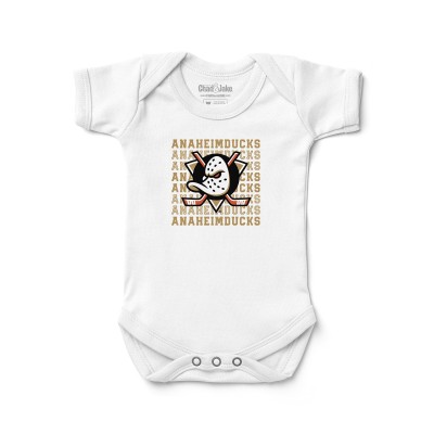 Малышам Anaheim Ducks Chad & Jake White Retro Design Bodysuit