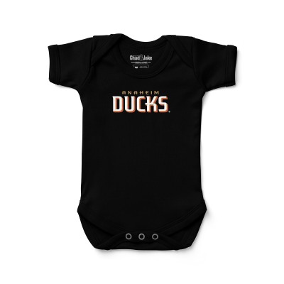 Малышам Anaheim Ducks Chad & Jake Black Wordmark Bodysuit
