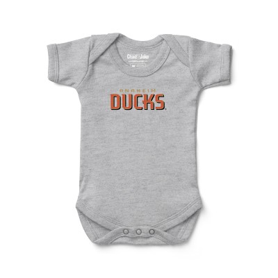 Малышам Anaheim Ducks Chad & Jake Heather Gray Wordmark Bodysuit
