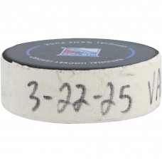 Brock Boeser Vancouver Canucks Fanatics Authentic Game-Used Goal Puck vs. New York Rangers on March 22, 2025