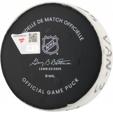 Brock Boeser Vancouver Canucks Fanatics Authentic Game-Used Goal Puck vs. New York Rangers on March 22, 2025