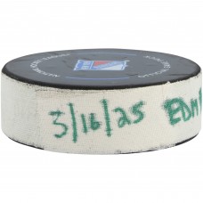 Шайба Viktor Arvidsson Edmonton Oilers Fanatics Authentic Game-Used Goal vs. New York Rangers on March 16, 2025