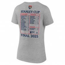 Футболка Женская Florida Panthers Fanatics Heather Gray 2025 Stanley Cup Final Roster V-Neck Футболка Женская Florida Panthers Fanatics Heather Gray 2025 Stanley Cup Final Roster V-Neck
