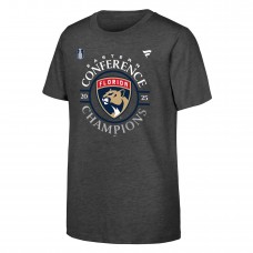 Футболка Youth Florida Panthers Fanatics Heather Gray 2025 Eastern Conference Champions Locker Room