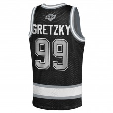 Подростковая Los Angeles Kings Wayne Gretzky Mitchell & Ness Black Maxxed Out Fashion Basketball Jersey