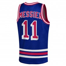 Подростковая New York Rangers Mark Messier Mitchell & Ness Blue Maxxed Out Fashion Basketball Jersey