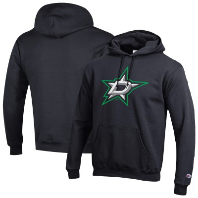 Dallas Stars Champion Black Primary Logo 1-Hit Pullover Hoodie