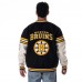 Unisex Boston Bruins The Wild Collective Black Drop Shoulder Full-Snap Varsity Jacket