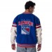 Unisex New York Rangers The Wild Collective Blue Drop Shoulder Full-Snap Varsity Jacket