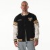 Unisex Pittsburgh Penguins The Wild Collective Black Drop Shoulder Full-Snap Varsity Jacket