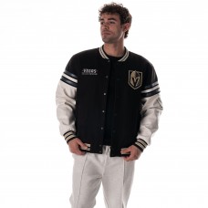 Unisex Vegas Golden Knights The Wild Collective Black Drop Shoulder Full-Snap Varsity Jacket