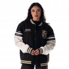 Unisex Vegas Golden Knights The Wild Collective Black Drop Shoulder Full-Snap Varsity Jacket