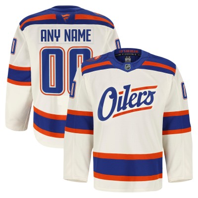 Edmonton Oilers Fanatics Light Beige Alternate Authentic Pro Custom Jersey