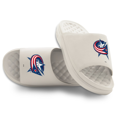 Подростковая Columbus Blue Jackets ISlide Cream Primary Motive Slide Sandals