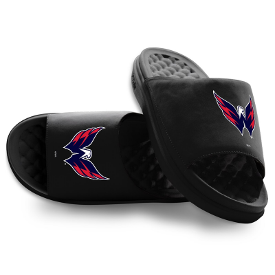 Youth Washington Capitals ISlide Black Primary Motive Slide Sandals