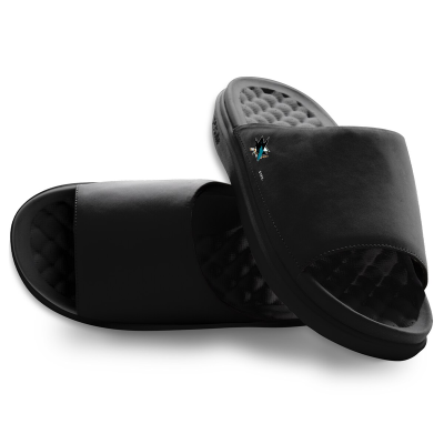 Unisex San Jose Sharks ISlide Black Minimalistic Motive Slide Sandals