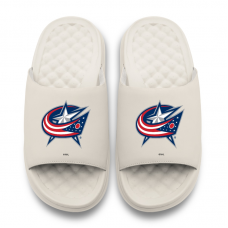 Unisex Columbus Blue Jackets ISlide Cream Primary Motive Slide Sandals