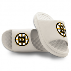 Unisex Boston Bruins ISlide Cream Primary Motive Slide Sandals Unisex Boston Bruins ISlide Cream Primary Motive Slide Sandals