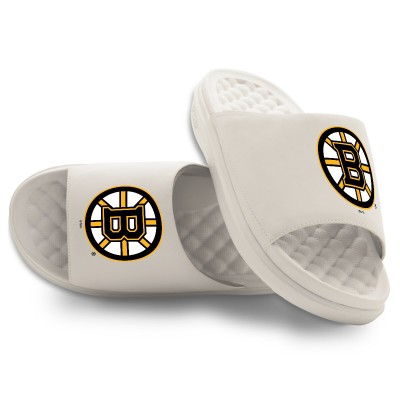 Unisex Boston Bruins ISlide Cream Primary Motive Slide Sandals