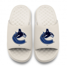 Unisex Vancouver Canucks ISlide Cream Primary Motive Slide Sandals
