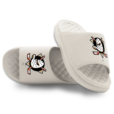 Unisex Anaheim Ducks ISlide Cream Primary Motive Slide Sandals