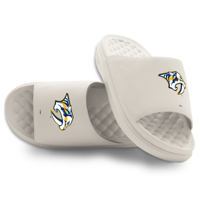 Unisex Nashville Predators ISlide Cream Primary Motive Slide Sandals