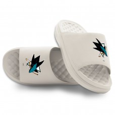 Unisex San Jose Sharks ISlide Cream Primary Motive Slide Sandals Unisex San Jose Sharks ISlide Cream Primary Motive Slide Sandals
