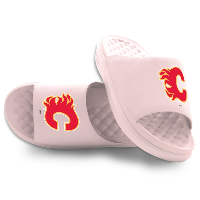 Unisex Calgary Flames ISlide Pink Primary Motive Slide Sandals