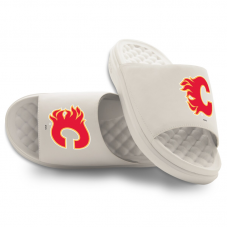 Unisex Calgary Flames ISlide Cream Primary Motive Slide Sandals
