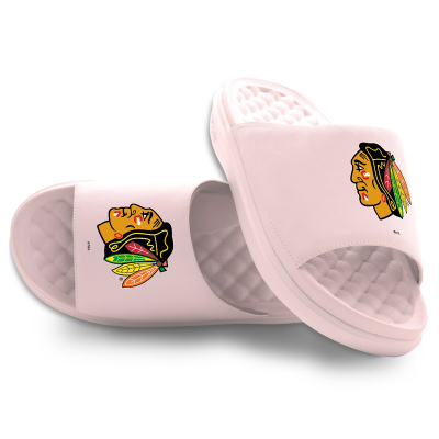 Unisex Chicago Blackhawks ISlide Pink Primary Motive Slide Sandals