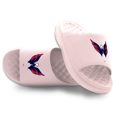 Unisex Washington Capitals ISlide Pink Primary Motive Slide Sandals
