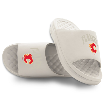 Unisex Calgary Flames ISlide Cream Tonal Pop Motive Slide Sandals