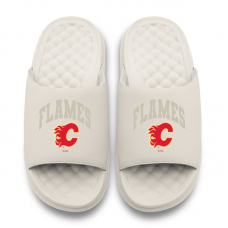 Unisex Calgary Flames ISlide Cream Tonal Pop Motive Slide Sandals