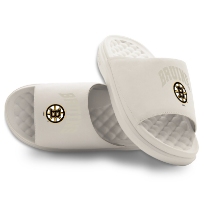Unisex Boston Bruins ISlide Cream Tonal Pop Motive Slide Sandals