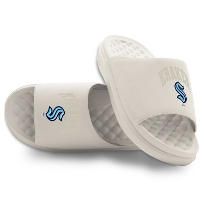 Unisex Seattle Kraken ISlide Cream Tonal Pop Motive Slide Sandals