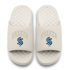 Unisex Seattle Kraken ISlide Cream Tonal Pop Motive Slide Sandals