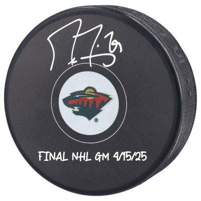 Шайба Marc-Andre Fleury Minnesota Wild Autographed Fanatics Authentic with Final NHL GM 4/15/25 Inscription