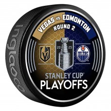 Vegas Golden Knights vs. Edmonton Oilers Inglasco 2025 Stanley Cup Playoffs Second Round Dueling Match-Up Hockey Puck